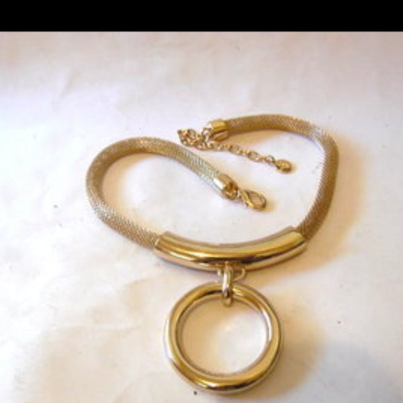 R. J. Graziano Goldtone Circle Mesh Statement Necklace - Picture 6 of 8